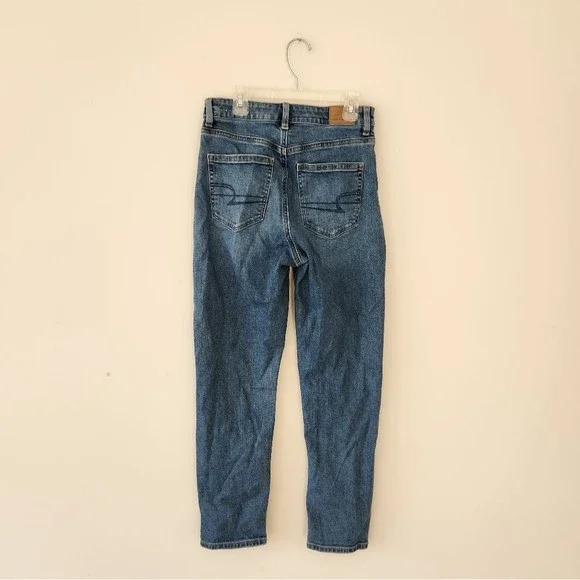 American Eagle Mom Jeans Straight Leg High Rise Jeans Women's Size 6 - Picture 4 of 7